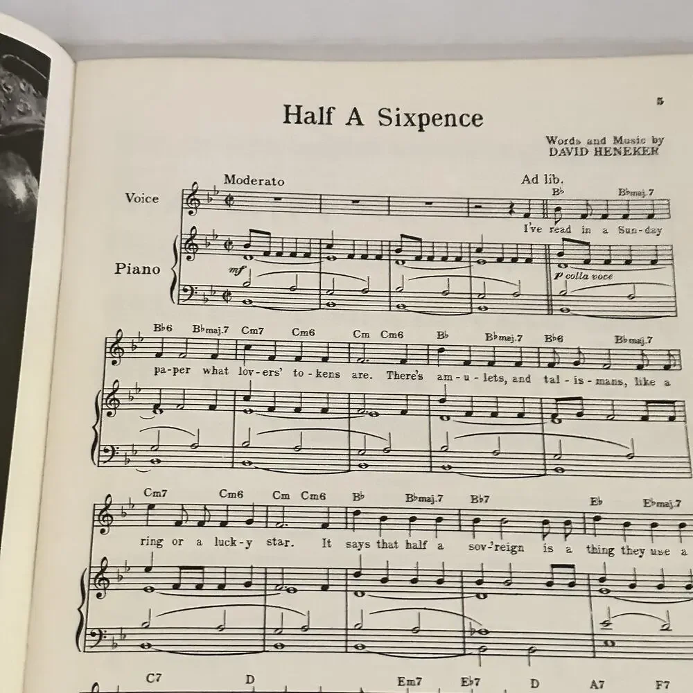 Half A Sixpence Vocal Selections Songbook Sheet Music Chappell Voice Piano Rare